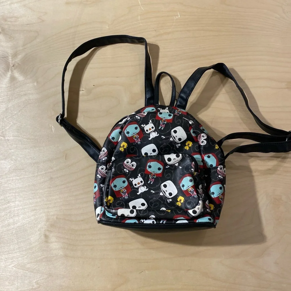 Kids Skull Print Backpack - Black and Red (OC)
